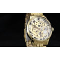 Winner 126 Men's Watch Top Brand Luxury Automatic Skeleton Gold Factory Company Stainless Steel Bracelet Wristwatch